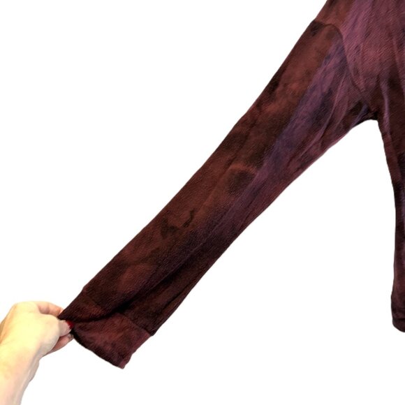 Women’s XXL Tie-Dye Sweater-Fall – Maroon/Burgundy, Lightweight, Plus Size - Picture 3 of 6